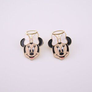 Women's Disney x Baublebar Minnie Mouse Angel with Halo Stud Gold Earrings